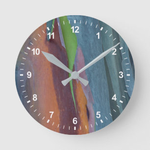 Abstract Of Rainbow Gum Tree Round Clock