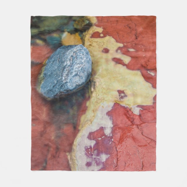 Abstract Of Rocky Streambed Fleece Blanket (Front)