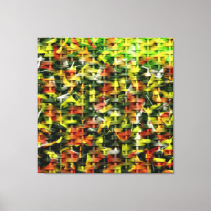 Abstract Oil & Acrylic Painting on Wicker 2 Canvas Print