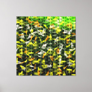Abstract Oil & Acrylic Painting on Wicker Canvas Print