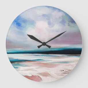 Abstract Oil Canvas: Contemporary Texture Large Clock