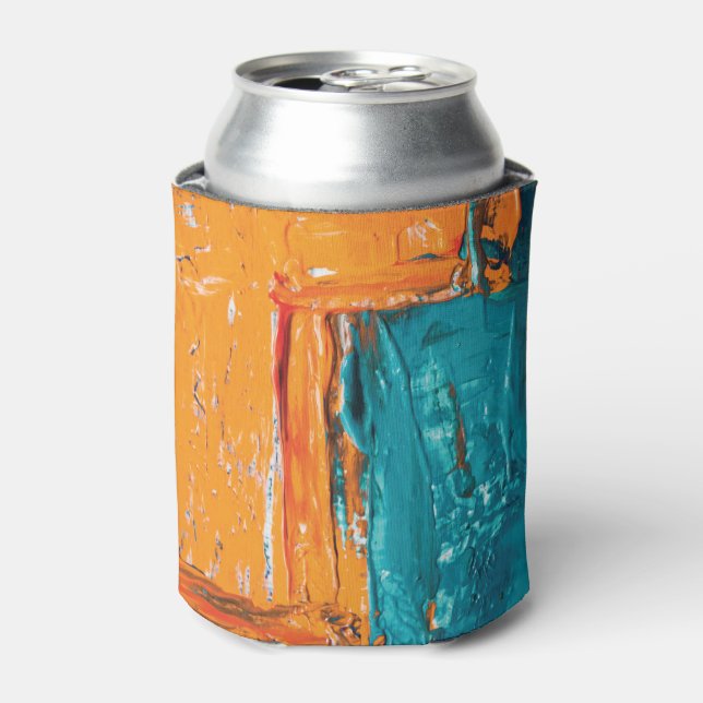 Abstract Oil Paint Artistic design Can Cooler (Can Front)