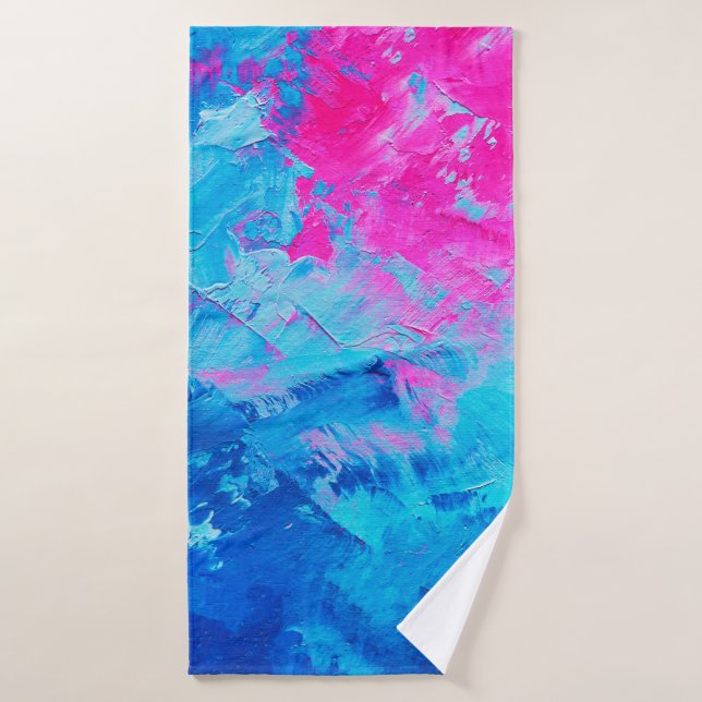 abstract oil paint texture on canvas, background bath towel (Bath Towel)