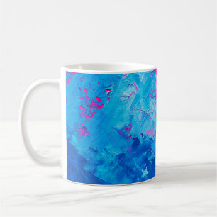abstract oil paint texture on canvas, background coffee mug
