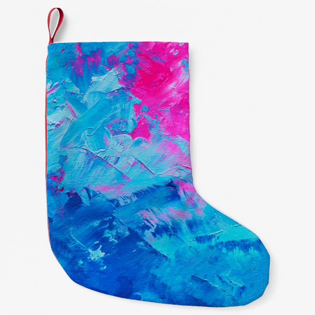 abstract oil paint texture on canvas, background small christmas stocking (Front)