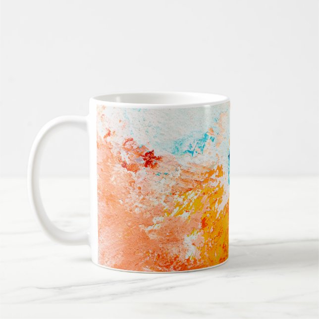 abstract oil paint texture on canvas, backgroundba coffee mug (Left)