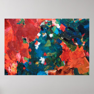 Abstract oil painting background on canvas texture poster