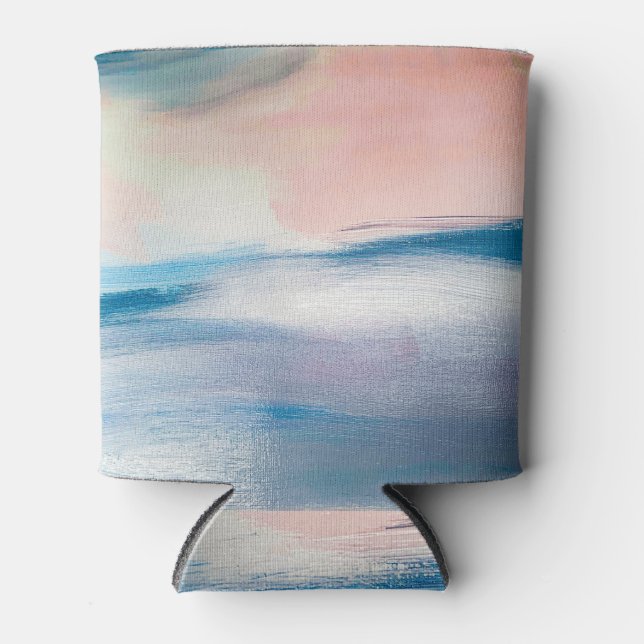 Abstract oil painting, canvas texture. can cooler (Front)