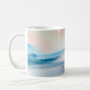 Abstract oil painting, canvas texture. coffee mug