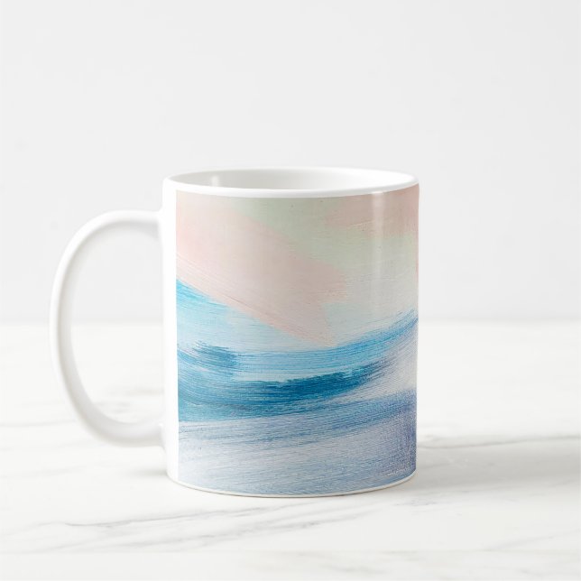 Abstract oil painting, canvas texture. coffee mug (Left)
