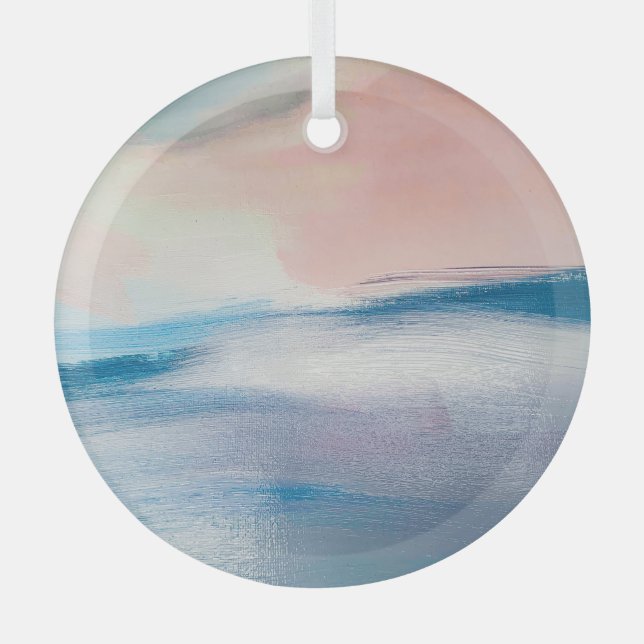 Abstract oil painting, canvas texture. glass tree decoration (Front)