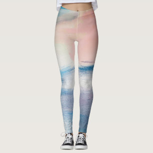 Abstract oil painting, canvas texture. leggings