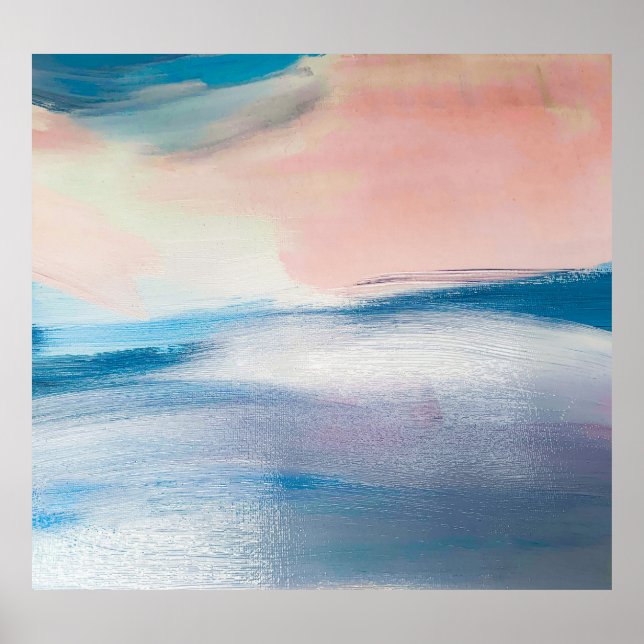 Abstract oil painting, canvas texture. poster (Front)