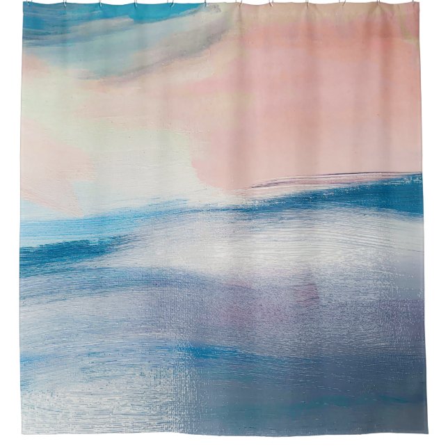 Abstract oil painting, canvas texture. shower curtain (Front)