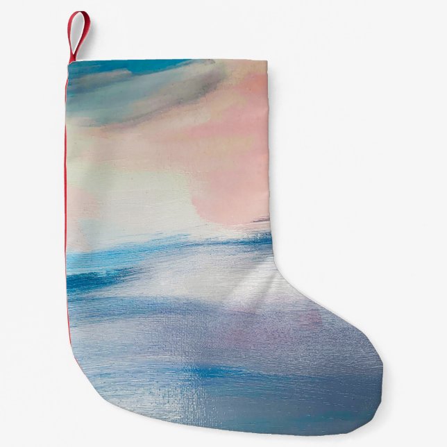 Abstract oil painting, canvas texture. small christmas stocking (Front)