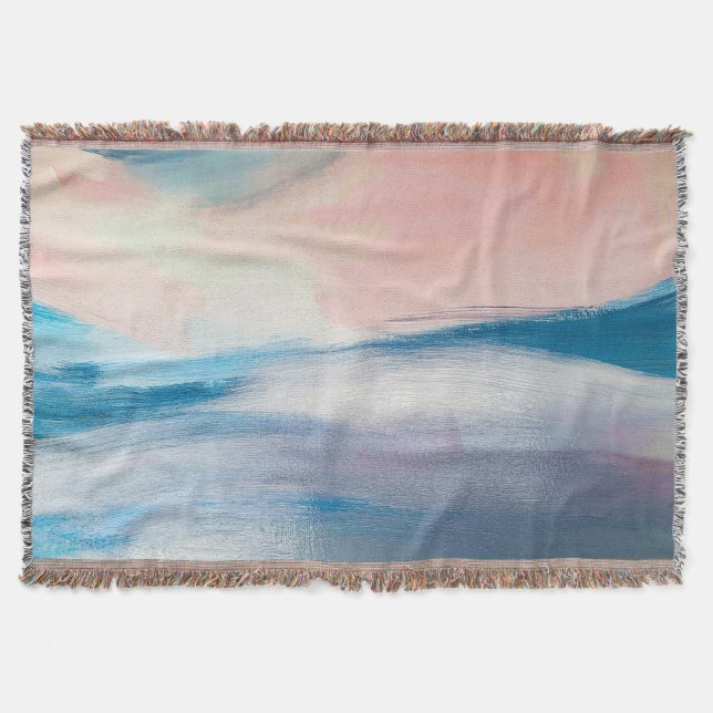 Abstract oil painting, canvas texture. throw blanket (Front)