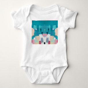 Abstract oil painting, colourful texture. baby bodysuit