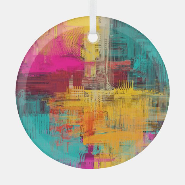 Abstract oil painting, expressive background. glass tree decoration (Front)