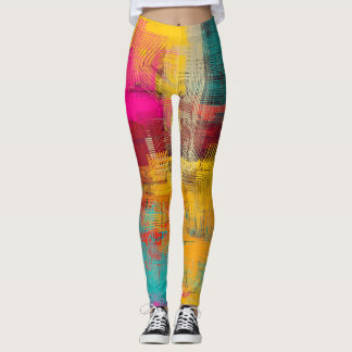 Abstract oil painting, expressive background. leggings