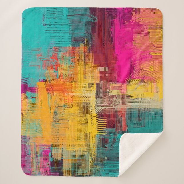 Abstract oil painting, expressive background. sherpa blanket (Front)