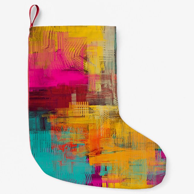 Abstract oil painting, expressive background. small christmas stocking (Front)