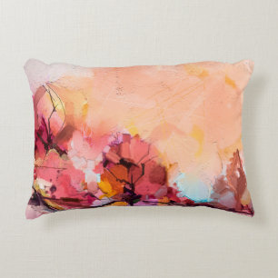 Abstract oil painting landscape. Colourful blue pu Decorative Cushion