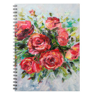  abstract oil painting of beautiful fresh bouquet  notebook
