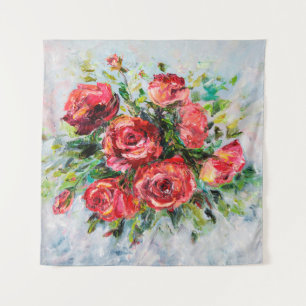  abstract oil painting of beautiful fresh bouquet  tapestry
