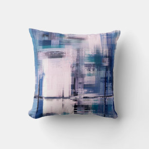 Abstract oil painting on canvas, hand drawn artwor cushion