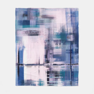 Abstract oil painting on canvas, hand drawn artwor fleece blanket