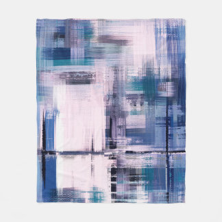 Abstract oil painting on canvas, hand drawn artwor fleece blanket