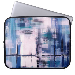 Abstract oil painting on canvas, hand drawn artwor laptop sleeve