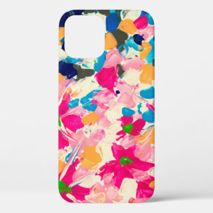 abstract oil painting on canvas. Multi coloured w iPhone 12 Case