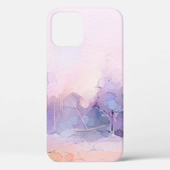 Abstract oil painting winter forest landscape. Sem Case-Mate iPhone Case (Back)
