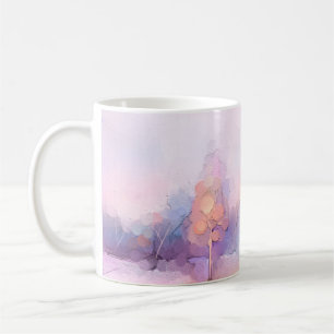 Abstract oil painting winter forest landscape. Sem Coffee Mug
