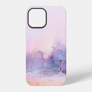 Abstract oil painting winter forest landscape. Sem iPhone 12 Case