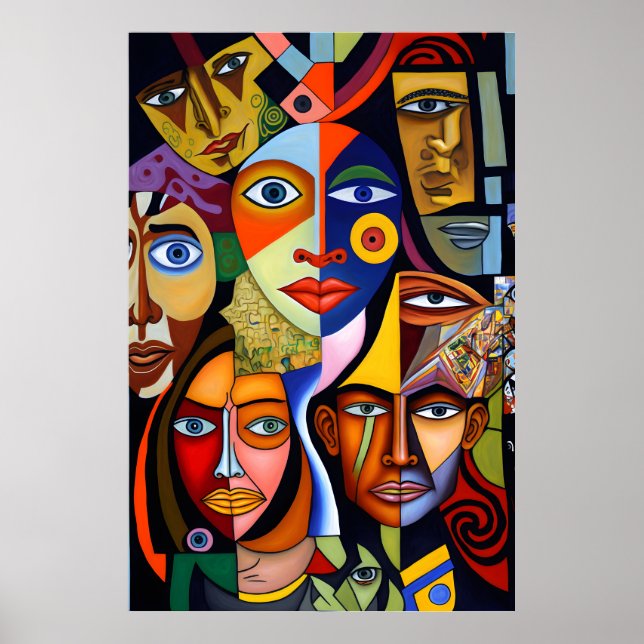 Abstract oil paintings poster (Front)
