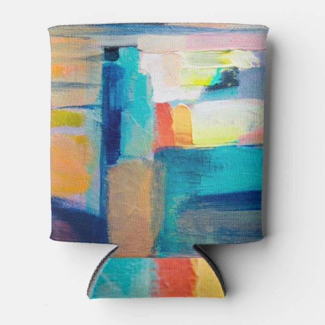 Abstract Oil-Texture Artistry Can Cooler (Front)