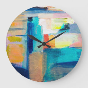 Abstract Oil-Texture Artistry Large Clock