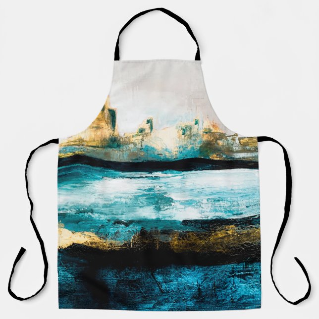 Abstract oil texture background. Paint on canvas.  Apron (Front)