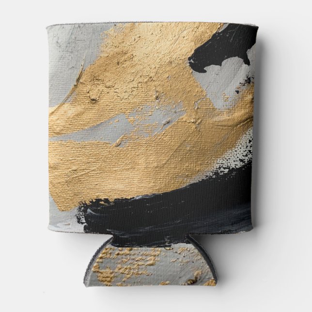 Abstract Oil Texture: Canvas Art Can Cooler (Front)