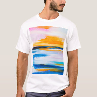 Abstract oil texture, sunset sea painting. T-Shirt