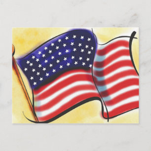 Abstract Old Glory Postcard