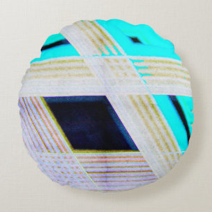 Abstract old grunge background with bright coloure round cushion