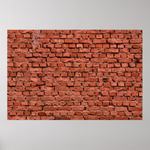 Abstract Old Vintage Cracked Bumpy Rough Brick Wal Poster