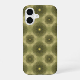 Abstract Olive Green Flower Seamless Pattern iPhone 16 Case