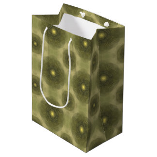 Abstract Olive Green Flower Seamless Pattern Medium Gift Bag