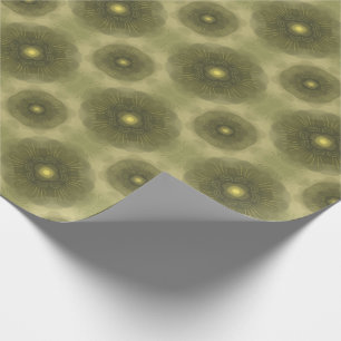 Abstract Olive Green Flower Seamless Pattern Wrapping Paper