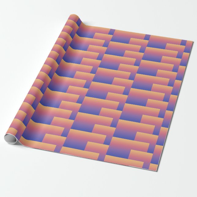 Abstract Ombre overlapping rectangles purple Wrapping Paper (Unrolled)