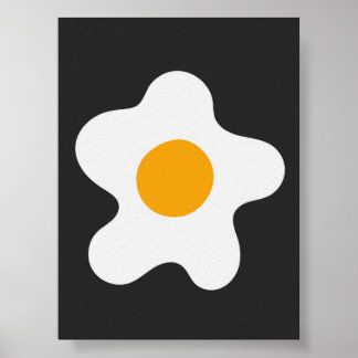 Abstract Omelette Egg Modern Art Poster